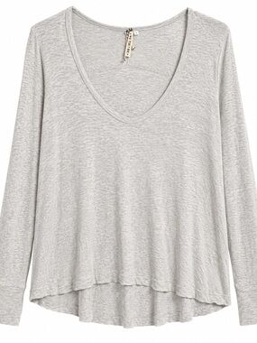 We The Free Cream oversized Scoop Neck Long Sleeve Top